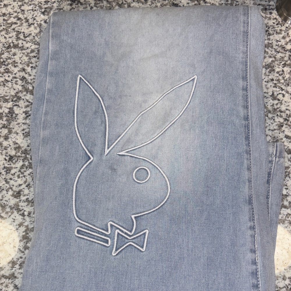 Light Blue Denim with Playboy double-waist